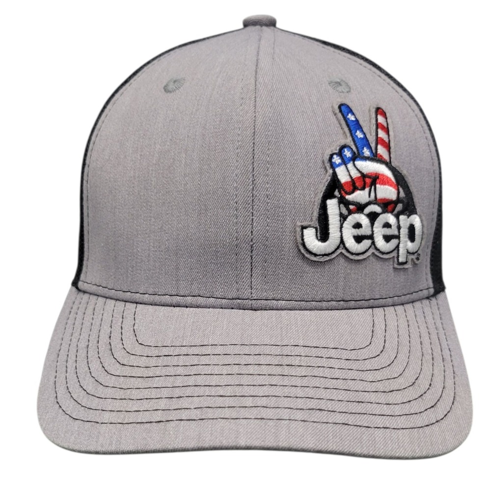 Jeep Wave USA Hat Gray Black‎ American Flag Baseball Cap HG10260